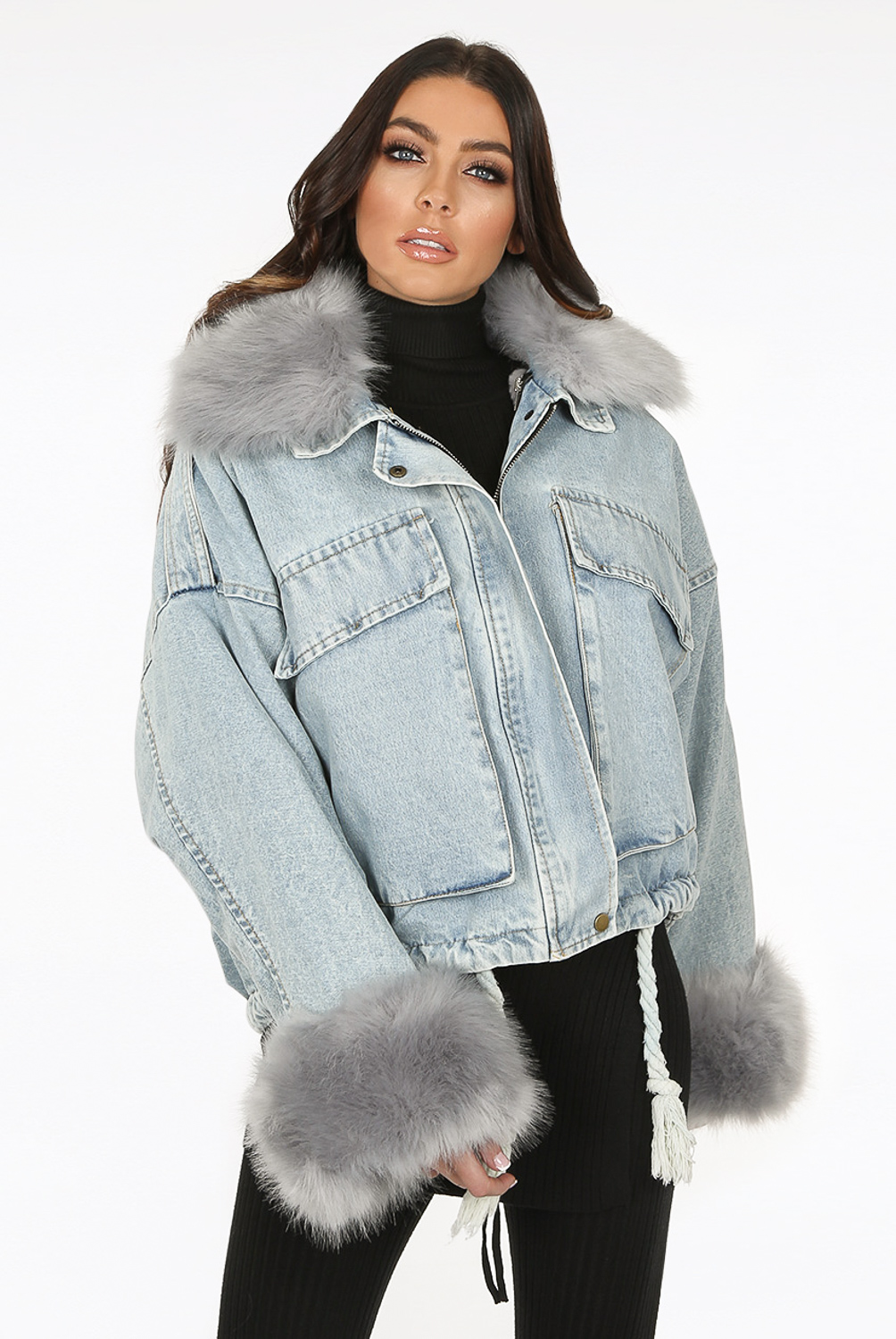 Shop rag & bone Oversized Denim & Sherpa Jacket | Saks Fifth Avenue